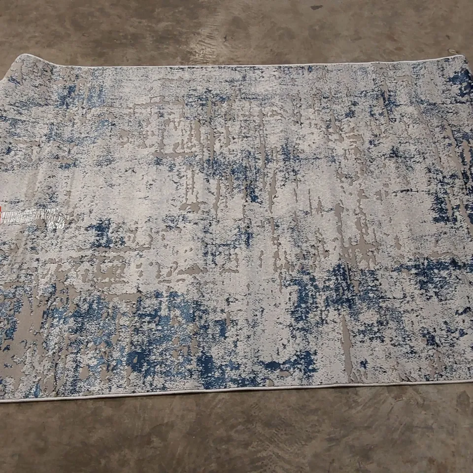 HARGIMONT POWER LOOM BLUE RUG // 160 X 230CM