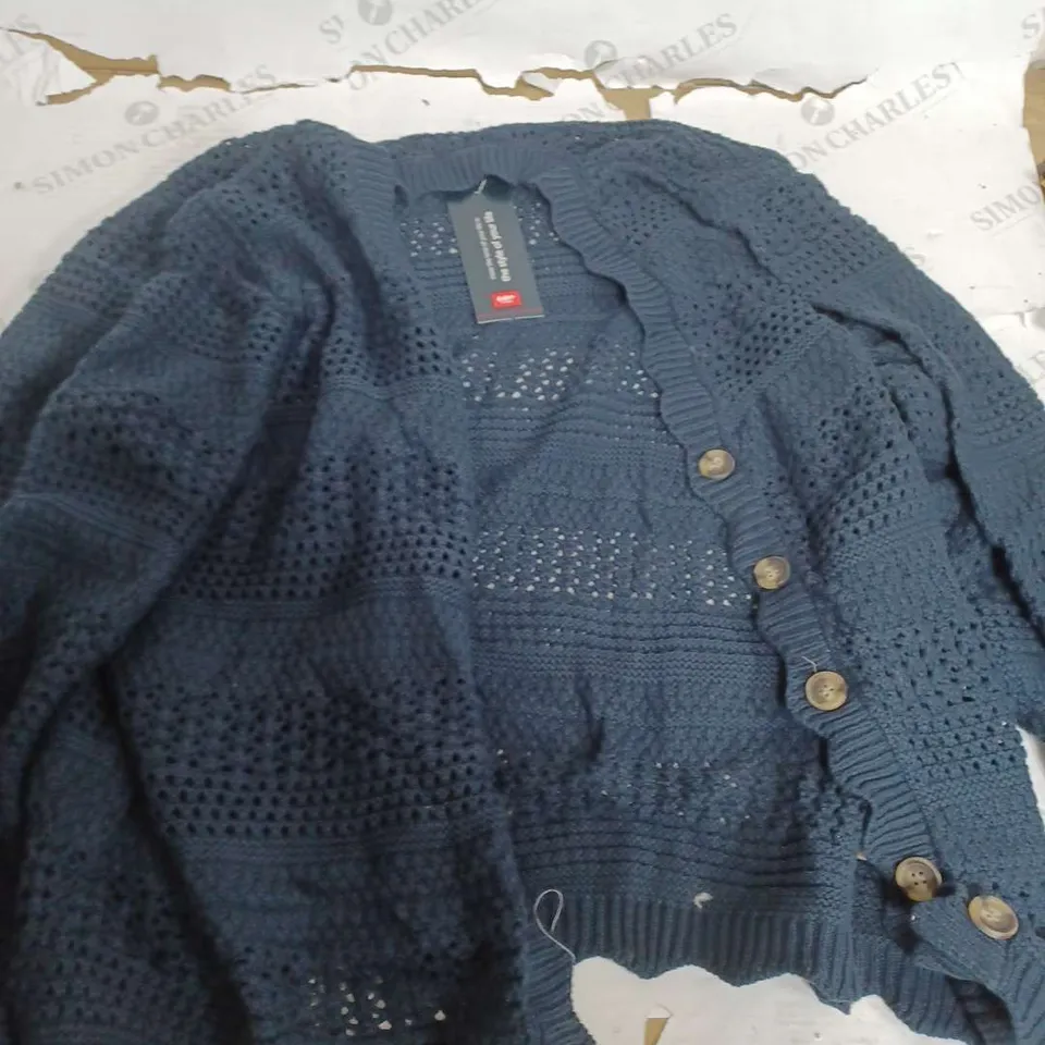 COTTON TRADERS NAVY KNITTED CARDIGAN - SIZE 22