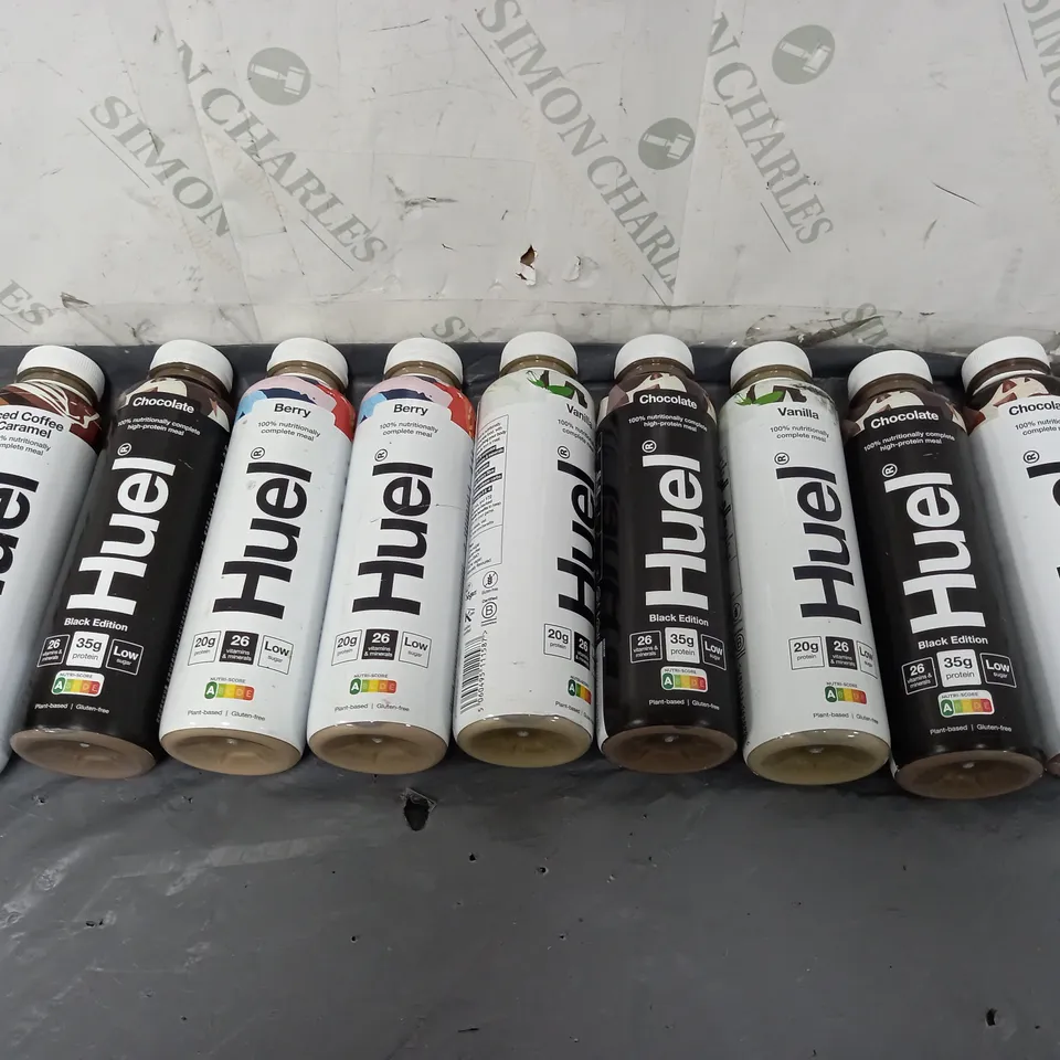 APPROXIMATELY 6 ASSORTED FOOD ITEMS TO INCLUDE - HUEL VANILLA, CHOCOLATE, AND BERRY ETC. 