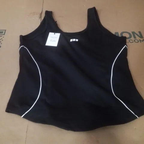 BOX CONTAINING APPROXIMATELY 32 BRAND NEW SIMPLY BE BLACK/WHITE PIPING VEST - SIZE 16