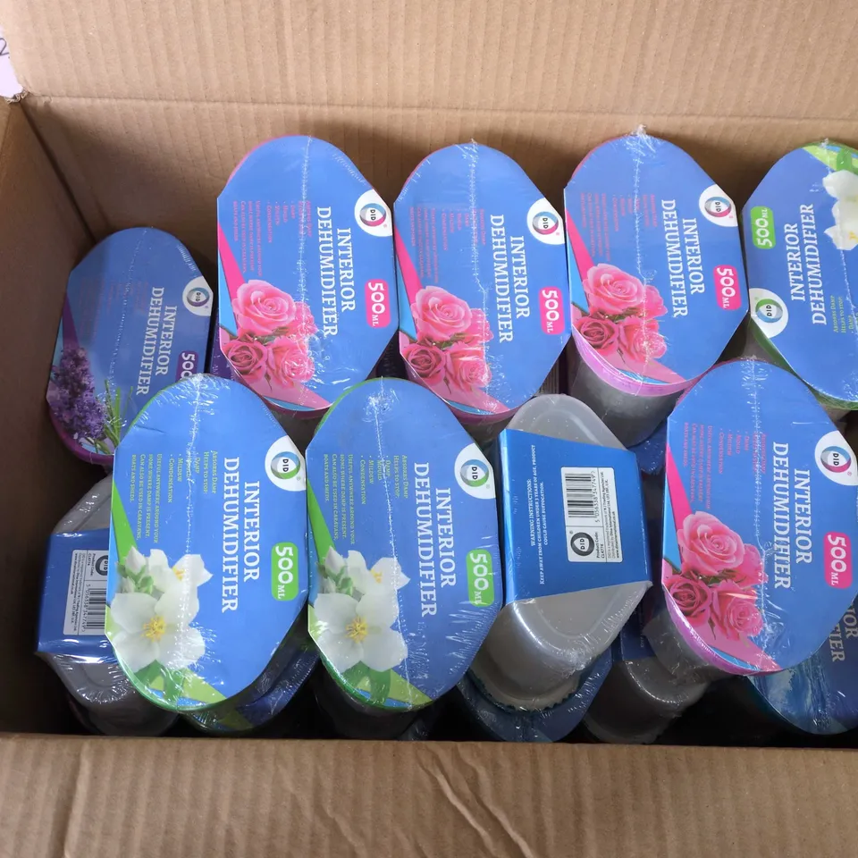 BOX OF ASSORTED INTERIOR DEHUMIDIFIERS 500ML 