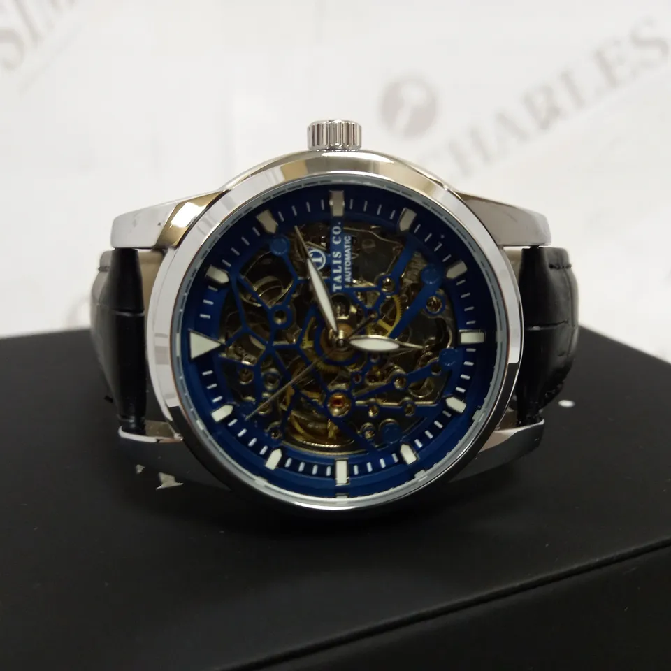 TALIS SKELETON LEATHER STRAP WRISTWATCH RRP £515