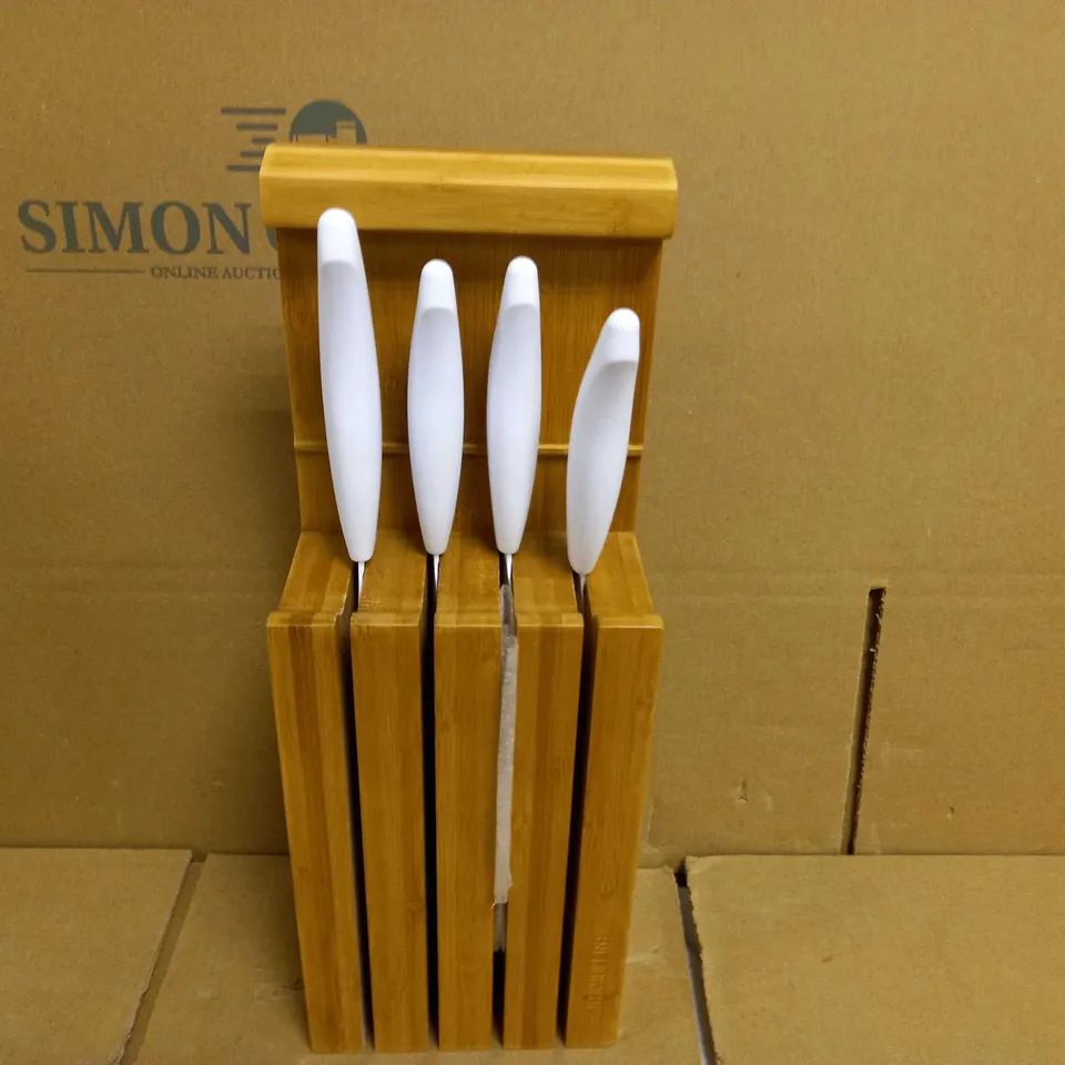 KYOCERA CERAMIC KNIFE BLOCK SET, WHITE