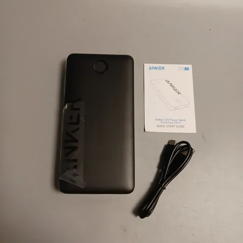 ANKER 325 POWERBANK IN BLACK INCLUDES CHARGING CABLE AND INSTRUCTION MANUAL