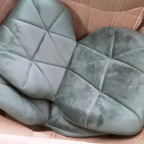 BOXED SET OF 2 GREEN VELVET DINING CHAIRS