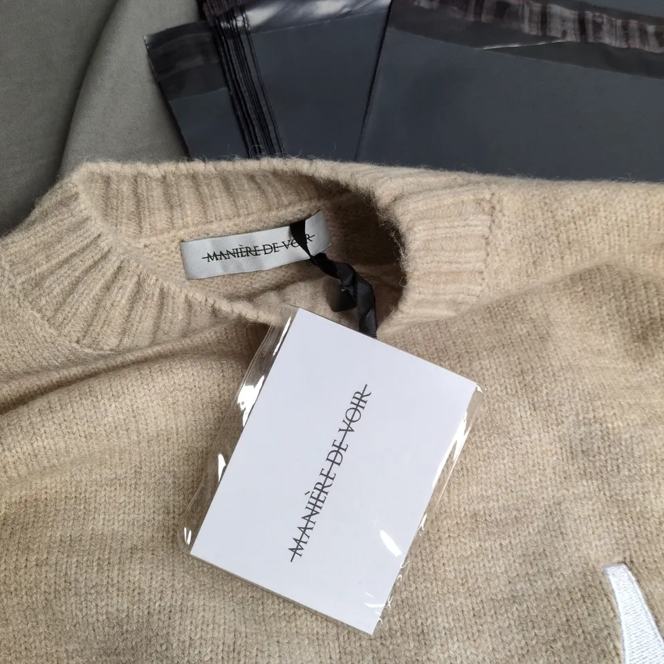 MANIÈRE DE VOIR BEIGE KNIT SWEATER UK 6 (XS)