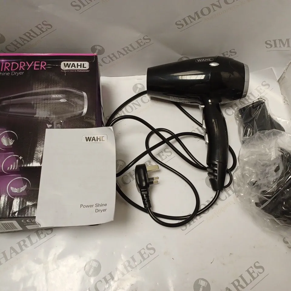 BOXED WAHL POWER SHINE HAIR DRYER WITH ACCESSORIES AND INSTRUCTIONS