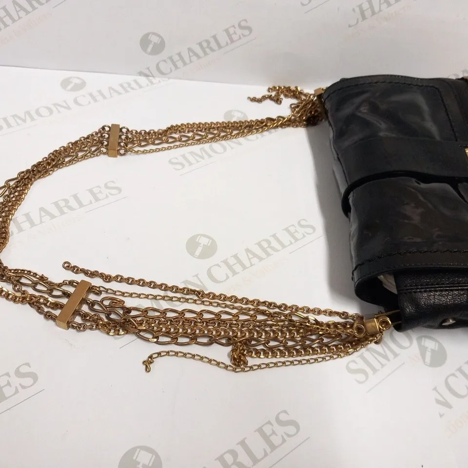 LANVIN BLACK AND GOLD CLUTCH BAG