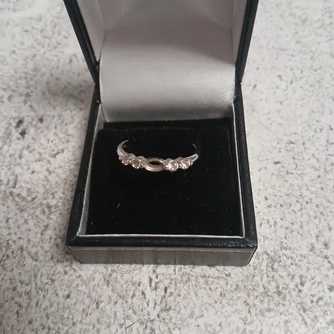 DIAMONIQUE 0.46CT TW MINI OVAL RING STERLING SILVER