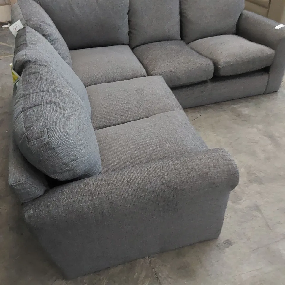 DESIGNER 3-PIECE FABRIC UPHOLSTERED CORNER SOFA