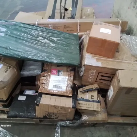 PALLET CONTAINING VARIOUS HOUSEHOLD ITEMS FURNITURE PARTS ETC.