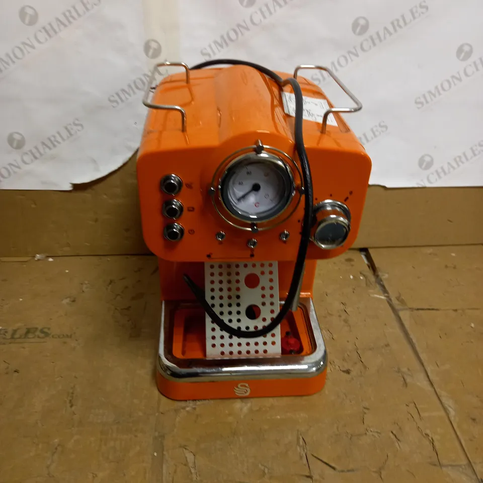 SWAN RETRO PUMP ESPRESSO COFFEE MACHINE - ORANGE