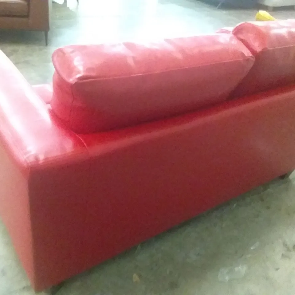 QUALITY DESIGNER SLF 2 SEATER SOFA - RED LEATHER