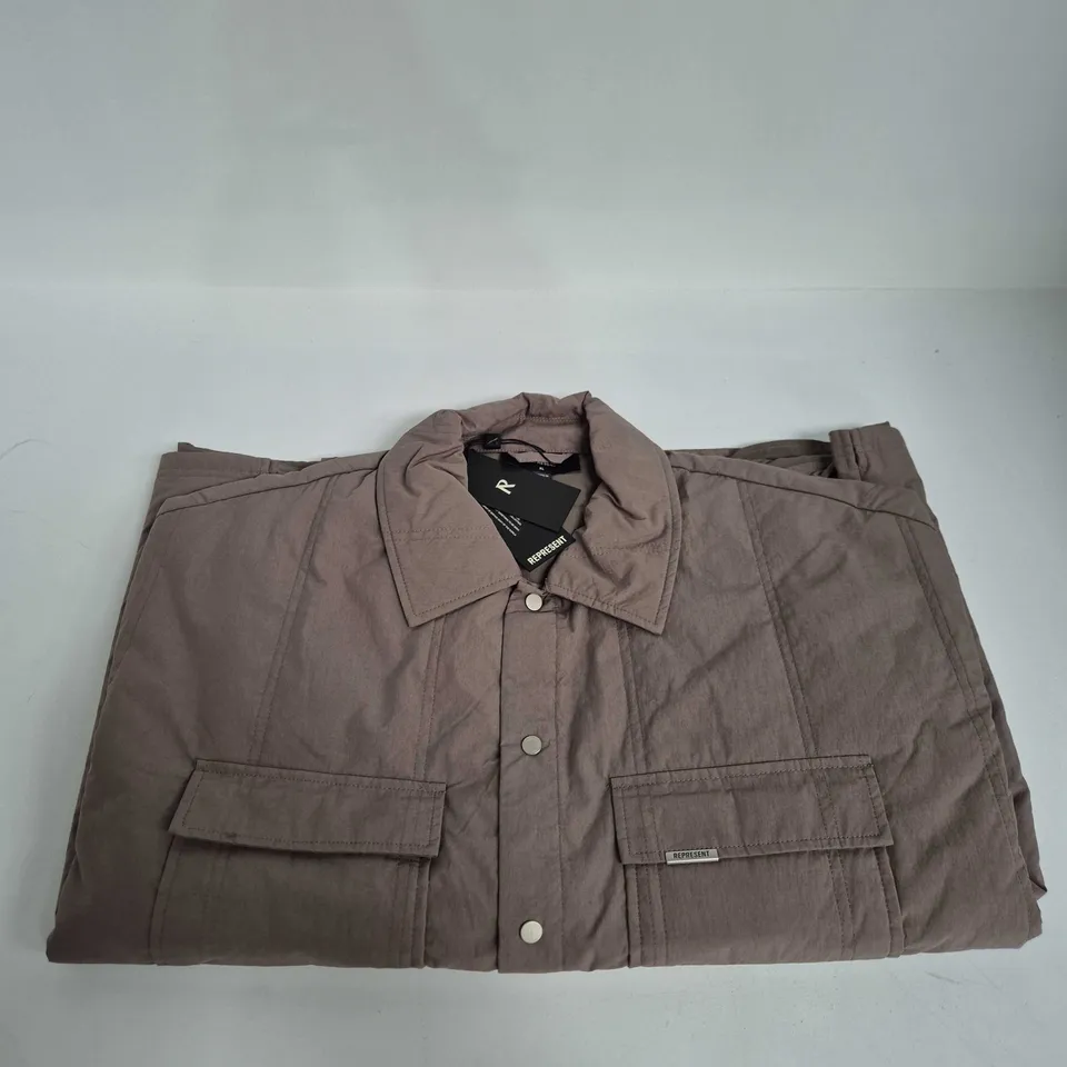 REPRESENT QUILTED OVERSHIRT – MID GREY, COTTON/NYLON, XL