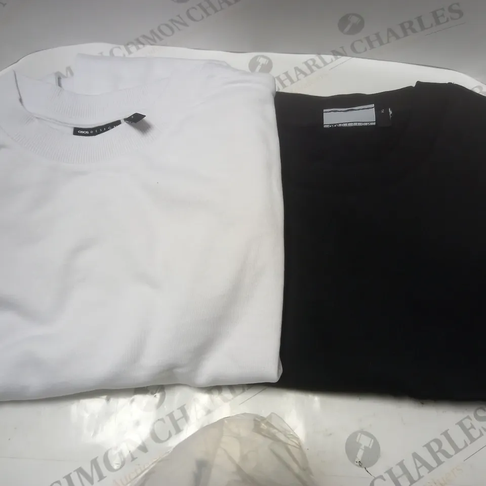 ASOS DESIGN PACK OF 2 SWEATSHIRTS IN WHITE & BLACK - SIZE XL