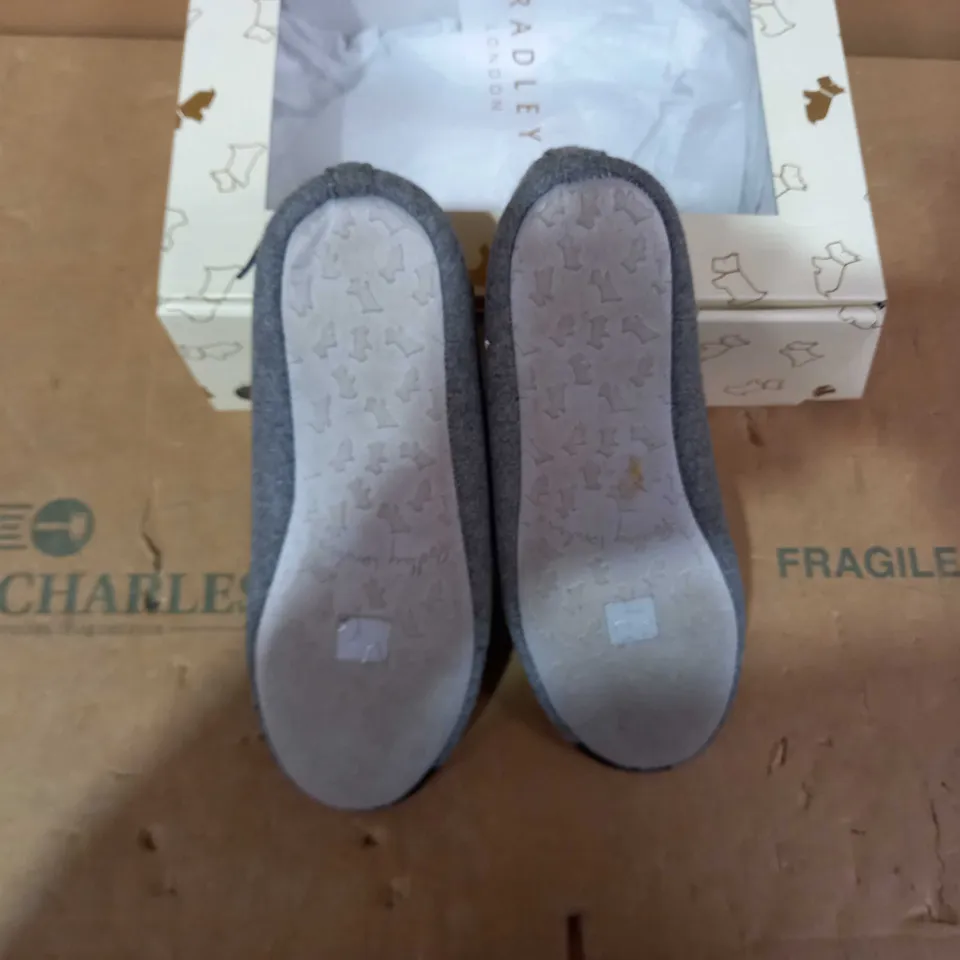 BOXED PAIR OF RADLEY LONDON SLIPPERS- SIZE 6
