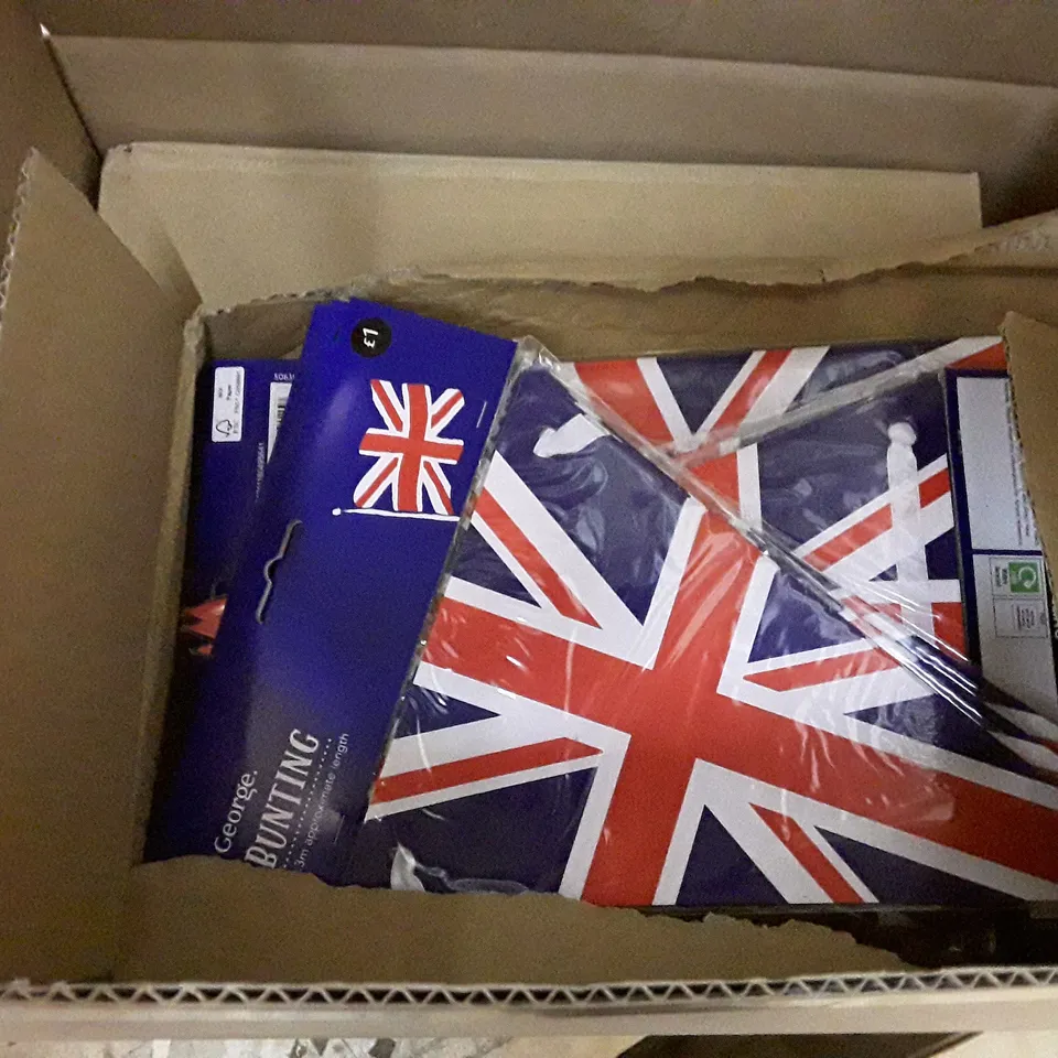 LOT OF APPROXIMATELY 16 BOXES CONTAINING BRAND NEW UNION FLAG BUNTING