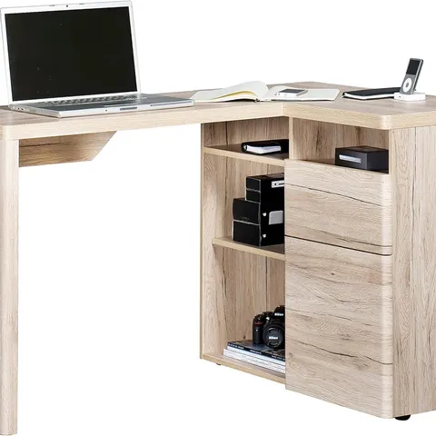 BOXED JAHNKE CU-LIBRE C 250 DESK - RIVIERA OAK/MAT WHITE (1 BOX)