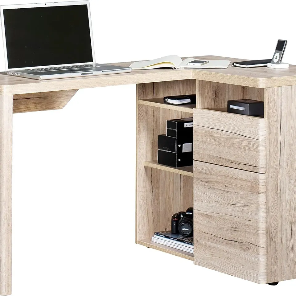 BOXED JAHNKE CU-LIBRE C 250 DESK - RIVIERA OAK/MAT WHITE (1 BOX)