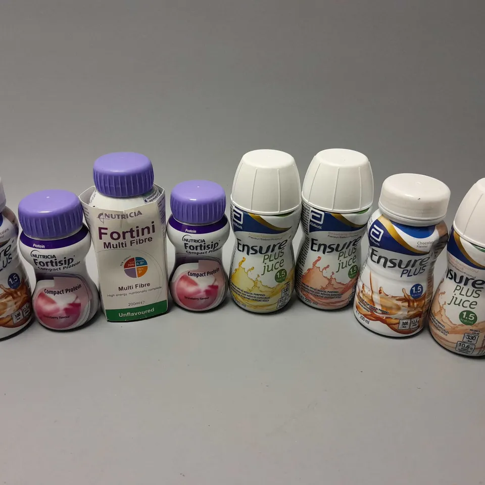 APPROXIMATELY 26 ASSORTED HEALTH DRINKS TO INCLUDE ABBOTT ENSURE PLUS JUCE (220ml), NUTRICA FORTSIP COMPACT PROTEIN (125ml), NUTRICA FORTINI MULTI FIBRE (200ml), ETC