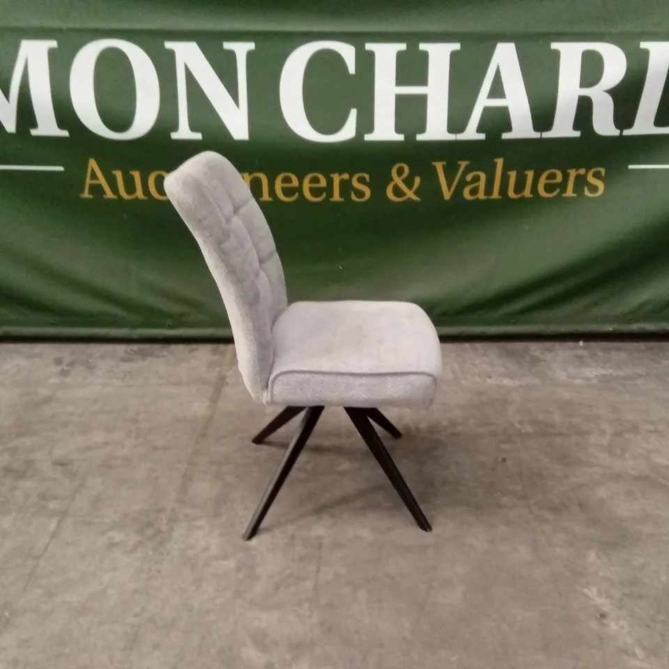 QUALITY DESIGNER FABRIC UPHOLSTERED SWIVEL DINING CHAIR