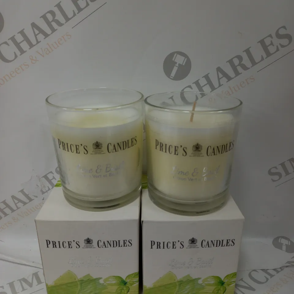 BOXED SET OF 2 PRICES CANDLES LIME & BAZIL