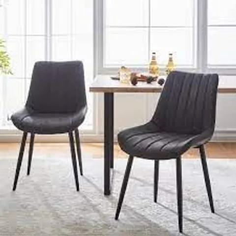 BOXED SET OF TWO CLAIR BLACK DINING CHAIRS