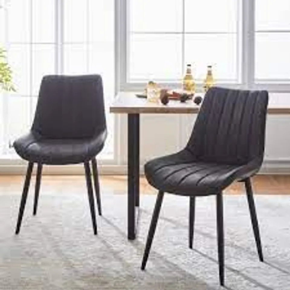 BOXED SET OF TWO CLAIR BLACK DINING CHAIRS
