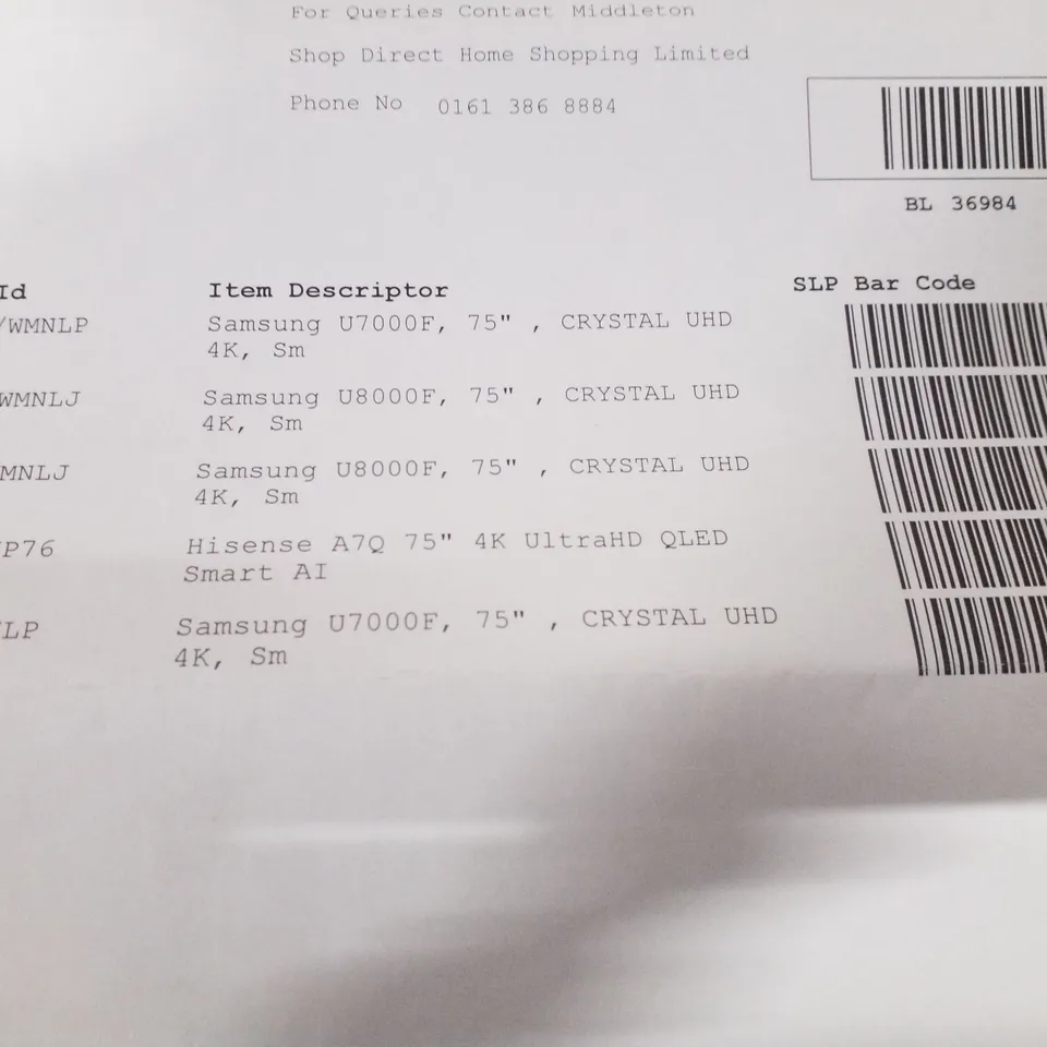 PALLET CONTAINING 5 DAMAGED TVS