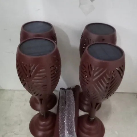 BOXED SOLAR LIGHTS PACK OF 4 MODERN TULIP DESIGN