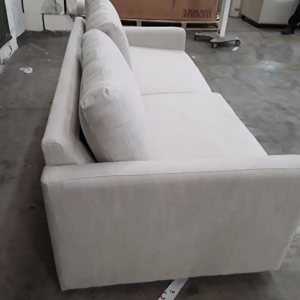 QUALITY DESIGNER FOXHAM 2 SEATER SOFA BED - HEMP FABRIC