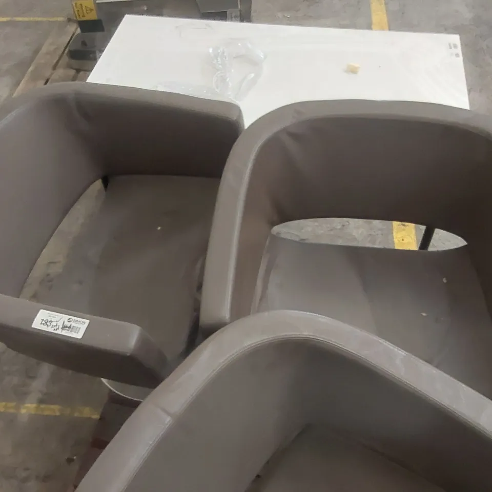 SET OF 3x SWIVEL TUB CHAIRS