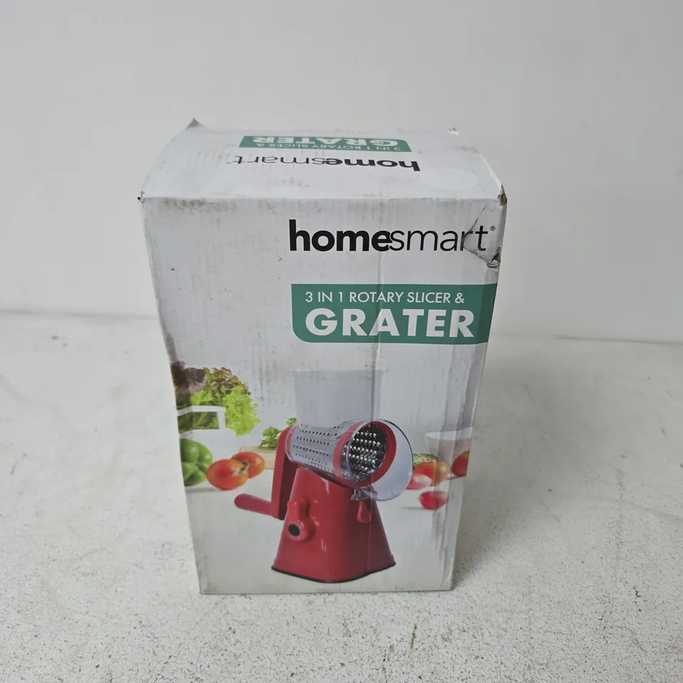 BOXED HOMESMART 3IN1 ROTARY SLICE & GRATER IN WHITE