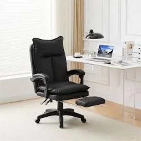 BOXED OFCASA EXECUTIVE OFFICE CHAIR WITH FOOTREST HIGH BACK ERGONOMIC DESK CHAIR 360° SWIVEL HEIGHT ADJUSTABLE LEATHER RECLINER UPHOLSTERED COMPUTER GAMING CHAIR FOR HOME OFFICE WORKING STUDING