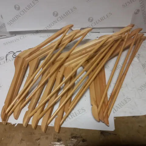 BOX OF 12 KNIGHT WOODEN HANGERS