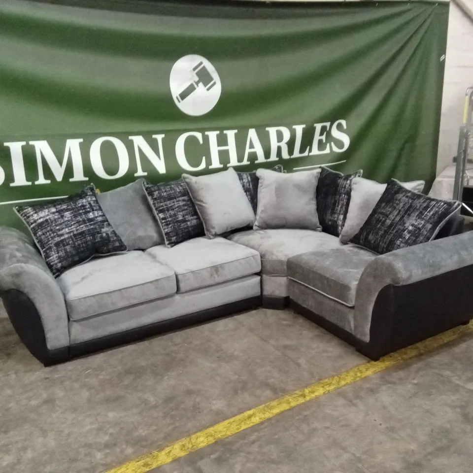 LANA FABRIC AND FAUX LEATHER CORNER GROUP SOFA RRP £1109