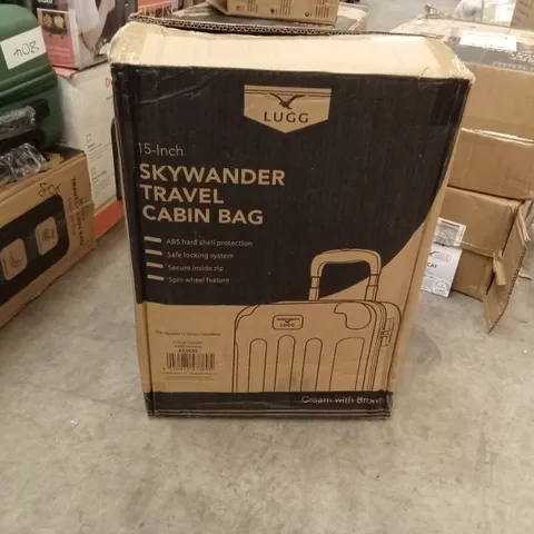 BOXED LUGG -;15 INCH SKYWANDER TRAVEL CABIN CASE CREAM & BROWN