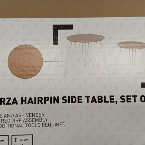 BOXED ZARZA HAIRPIN SIDE TABLE, SET OF 2 (1 BOX)