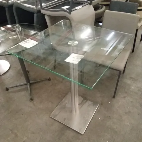 DESIGNER SQUARE GLASS TOP BAR TABLE