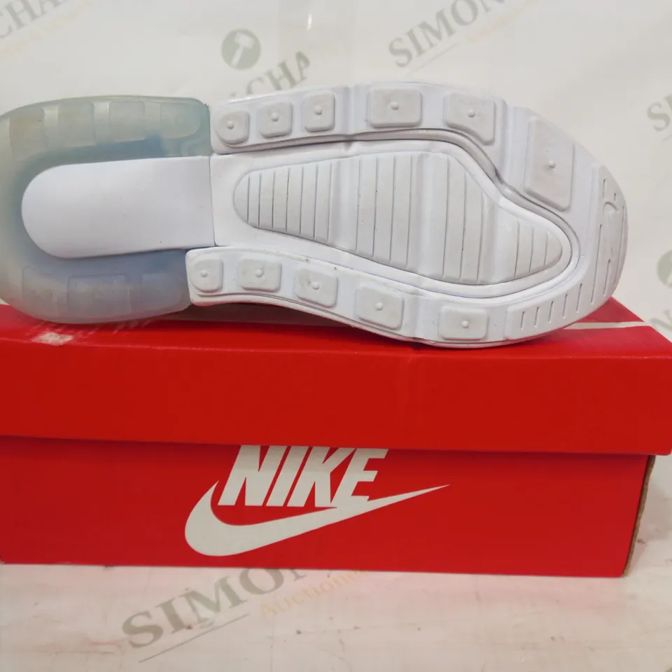 BOXED PAIR OF NIKE AIR MAX 270 SHOES IN WHITE UK SIZE 1