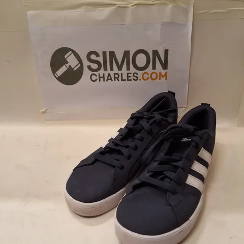 ADIDAS MEN’S SNEAKERS NAVY WITH WHITE STRIPES – UK 5.5 (US 6)