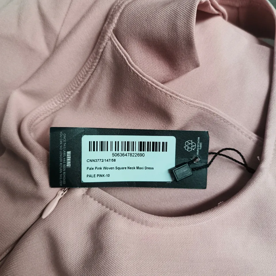 PLT PALE PINK WOVEN SQUARE-NECK MAXI DRESS – WOMEN'S UK 10