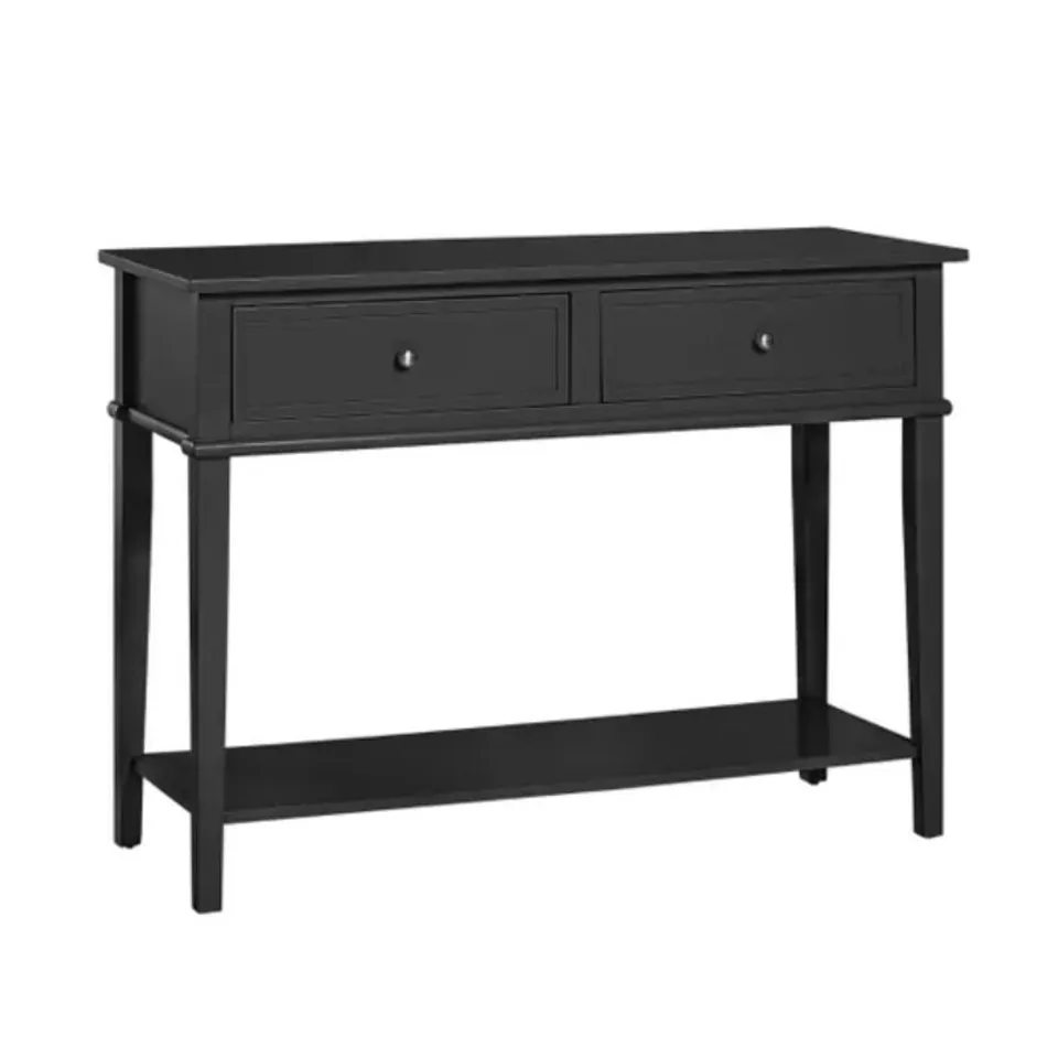 BOXED FRANKLIN 2 DRAWER CONSOLE TABLE IN BLACK (1 BOX)
