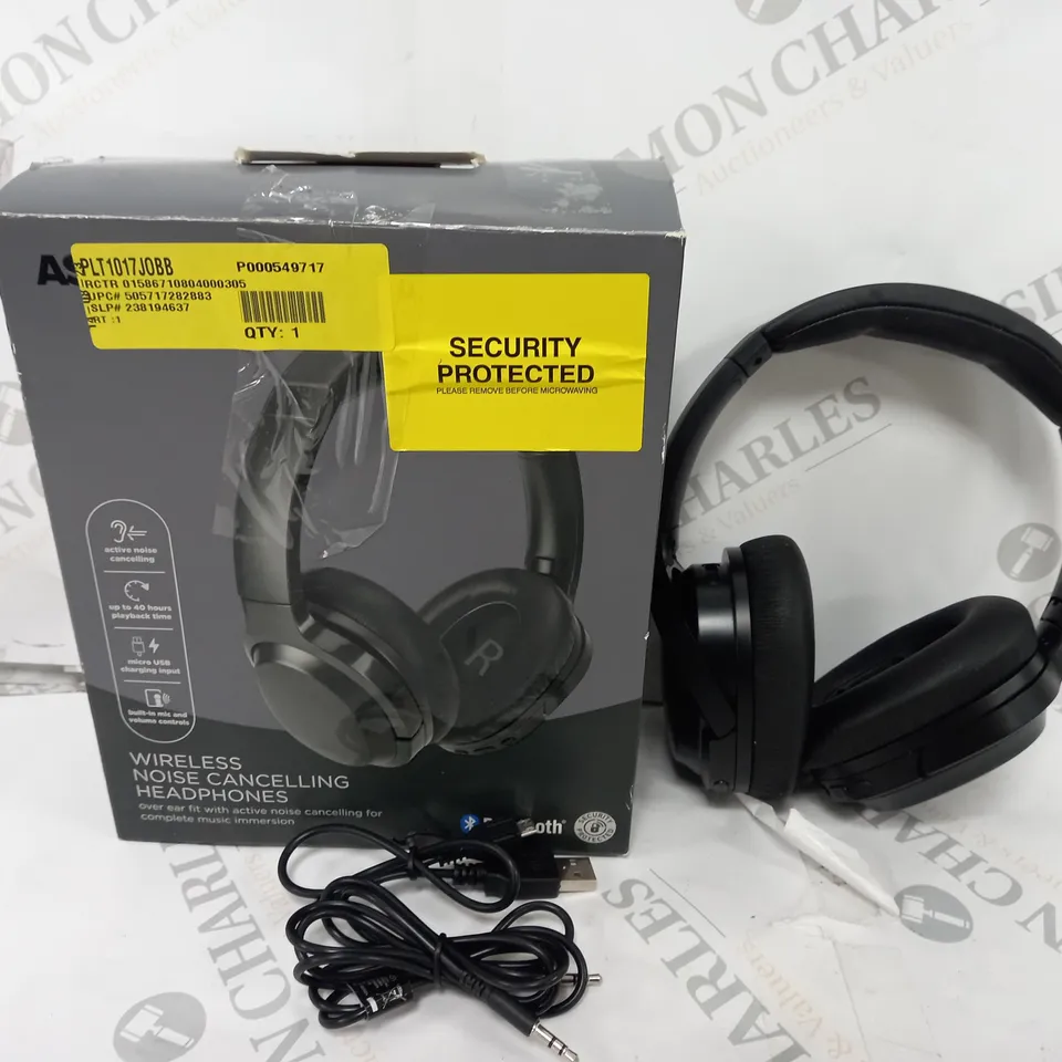 BOXED WIRELESS NOISE CANCELLING HEADPHONES - BLACK