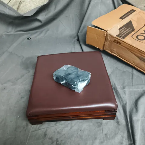 OYPLA LEATHER FOOT STOOL ON CASTORS – MODEL 4904