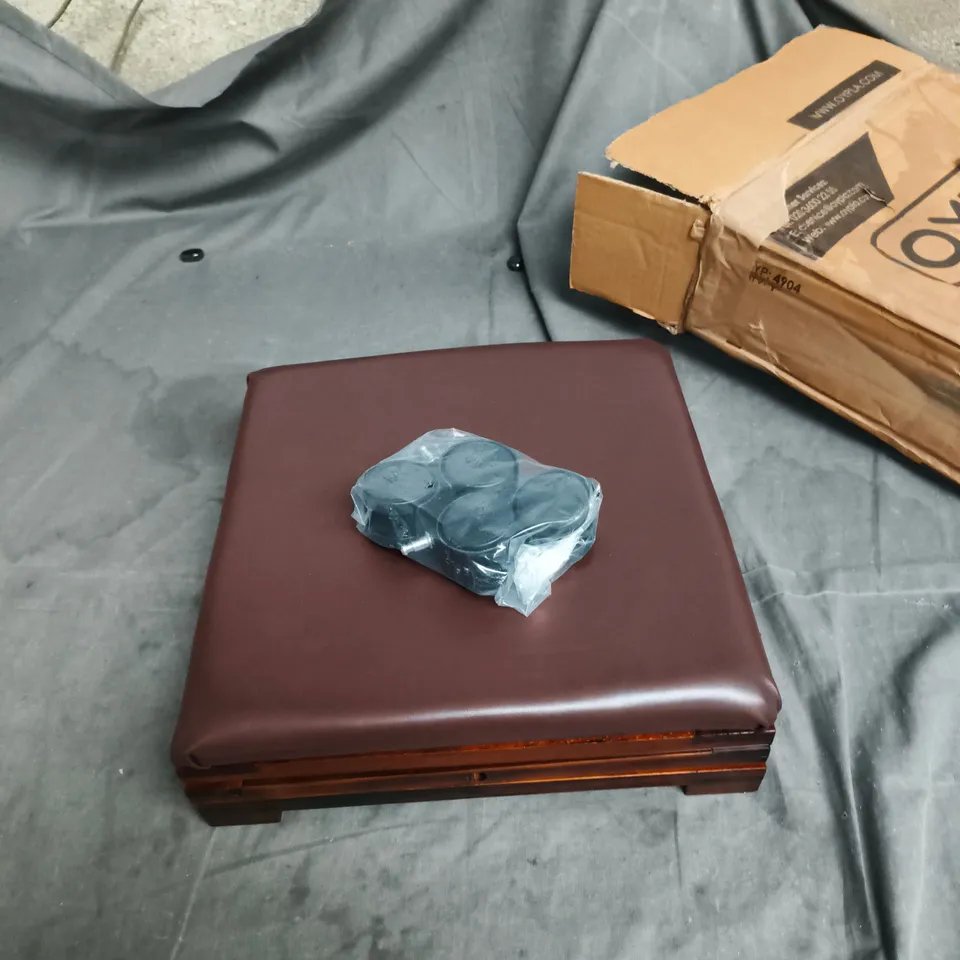 OYPLA LEATHER FOOT STOOL ON CASTORS – MODEL 4904