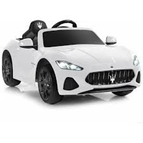 BOXED MASERATI 12V KIDS ELECTRIC RIDE ON CAR LICENSED BATTERY POWERED VEHICLE REMOTE CONTROL - WHITE