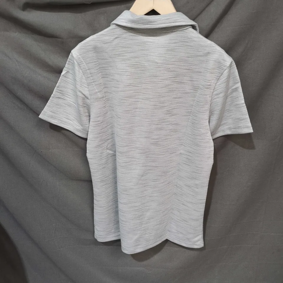 CAPO INTERLOCK SLUB ZIP POLO SHIRT – GREY, SIZE S