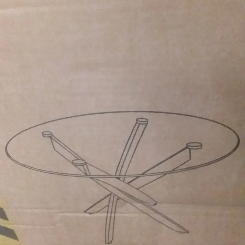 BOXED NOVARA 100CM TABLE - GOLD/CLEAR