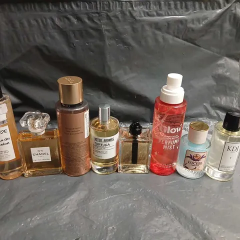 TEN ASSORTED UNBOXED FRAGRANCES TO INCLUDE; CHANEL, NOTED AROMAS, KDJ, SO... AND VICTORIA'S SECRET